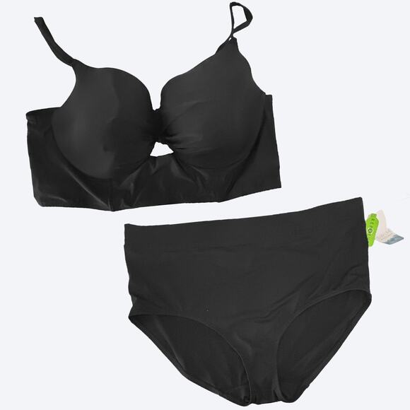 Cacique NEW 2-Pc Bikini Plus Size Bra Support Top High Waisted Bottom 44DDD / 20 - Picture 1 of 12